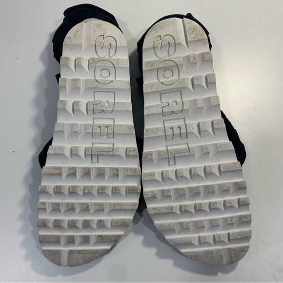 Sorel Women's Roaming Decon Sandals Black Flat Leather Fabric Criss Cross 8M - Picture 9 of 14